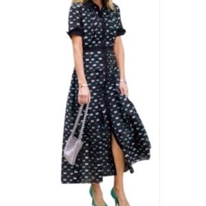 Hunter Bell NWT textured button down ankle dress